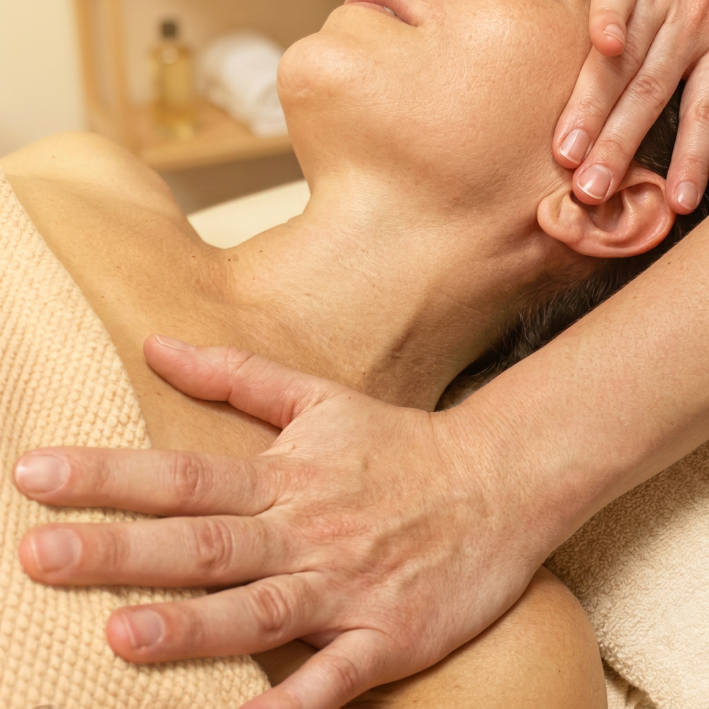 Geste thérapeutique manuel John F. Barnes cou et thorax - Relâchement myofascial Anabelle Leplat